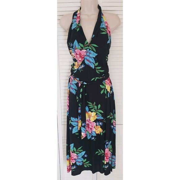NWT$ 165 LAUREN RALPH LAUREN FLORAL HALTER COCKTAIL AND PARTY DRESS SZ 16 - Picture 4 of 8
